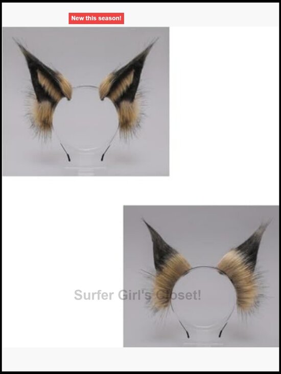 Faux Fur Plush Animal Ear Headband - Wolf & Lynx Cosplay Costume Headwear